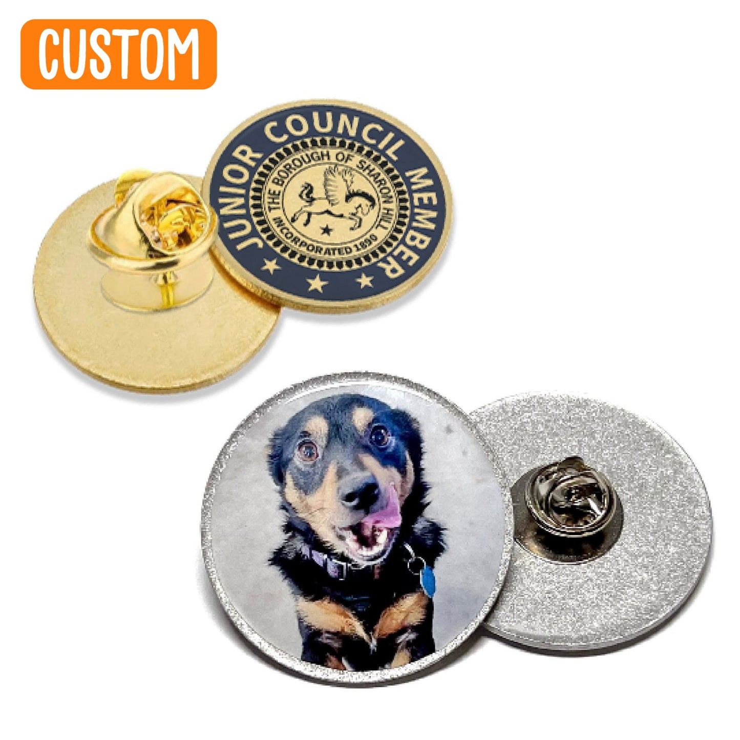 Custom 1-2 inch Circle Lapel Pins