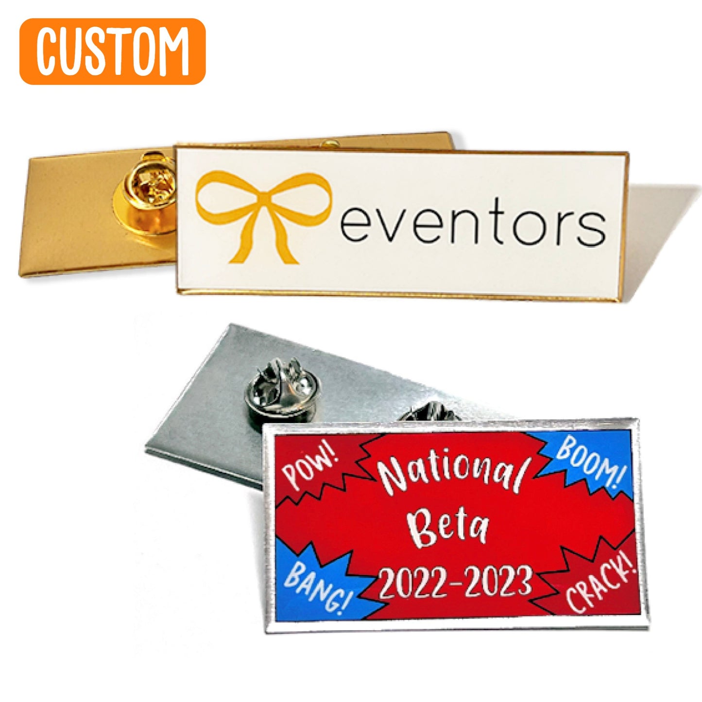 Custom 1-3 inch Rectangle Lapel Pins