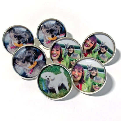 Custom 1 inch Circle Photo Pins