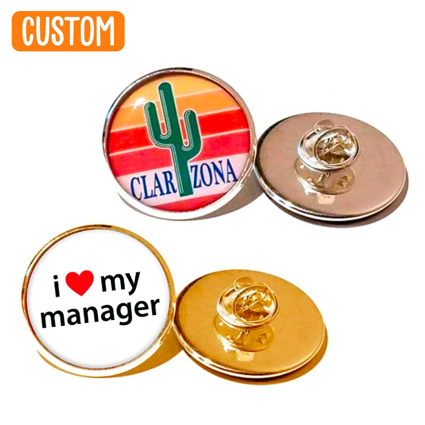 Custom 1 inch Circle Photo Pins