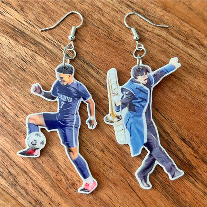 Custom Die Cut Face and Body Earrings