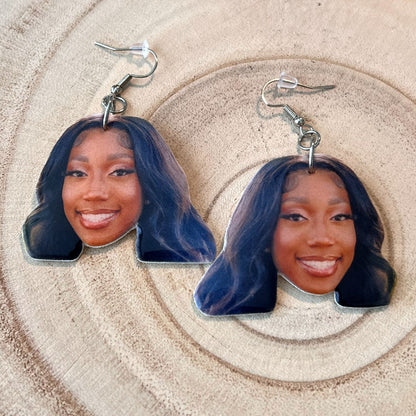 Custom Die Cut Face and Body Earrings