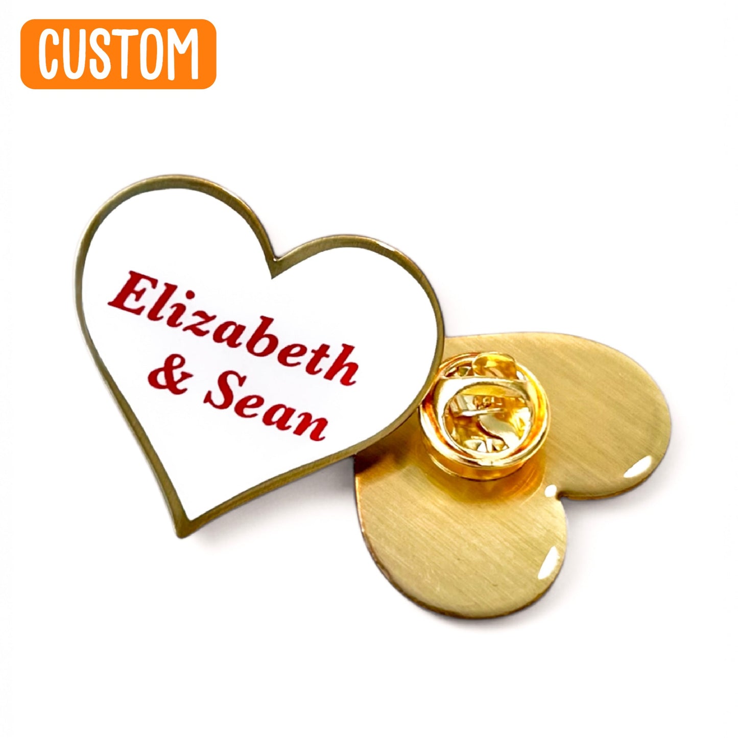 Custom 1.25 inch Heart Lapel Pins