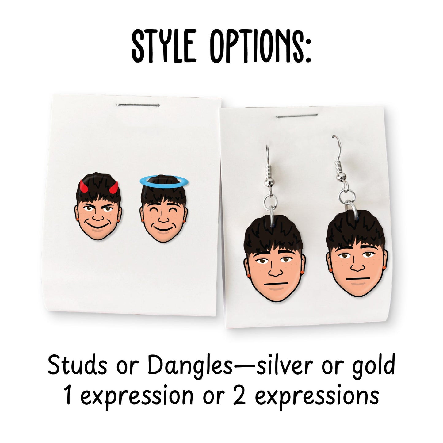 Custom Emoji Portrait Earrings