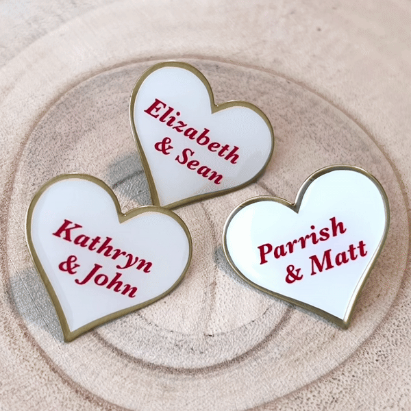 Custom 1.25 inch Heart Lapel Pins